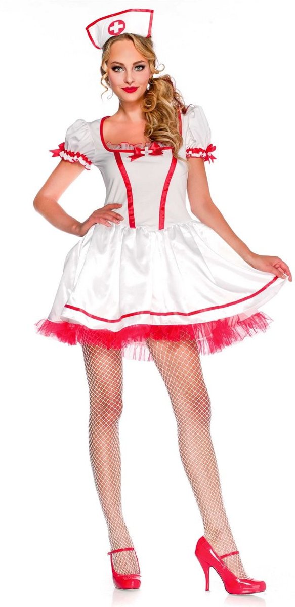 Verpleegster & Masseuse Kostuum | Wonderland Naughty Nurse | Vrouw | Large | Carnaval kostuum | Verkleedkleding